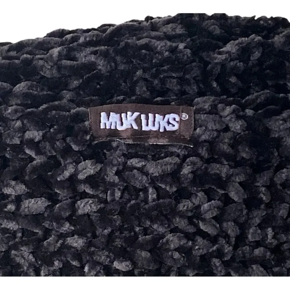 NWT ~ MUK LUKS Black Chenille Winter Infinity Scarf ~ Women's Neckwear OSFM